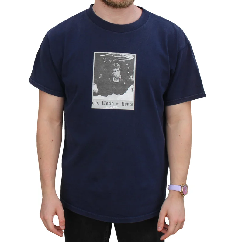 Vintage Serial Killer Scarface Navy T Shirt (Size L) — RootsBK